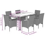 vidaXL Set mobilier grădină perne 7 piese negru poliratan/lemn acacia vidaXL Set mobilier grădină perne 7 piese negru poliratan/lemn acacia