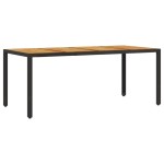 vidaXL Set mobilier grădină perne 9 piese negru poliratan/lemn acacia vidaXL Set mobilier grădină perne 9 piese negru poliratan/lemn acacia