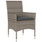 vidaXL Set mobilier grădină cu perne 7 piese gri poliratan/lemn acacia