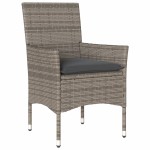 vidaXL Set mobilier grădină cu perne 9 piese gri poliratan/lemn acacia
