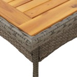 vidaXL Set mobilier grădină cu perne 3 piese gri poliratan/lemn acacia