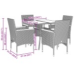 vidaXL Set mobilier grădină cu perne 5 piese gri poliratan/lemn acacia