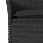 vidaXL Set mobilier grădină perne 3 piese negru poliratan/lemn acacia vidaXL Set mobilier grădină perne 3 piese negru poliratan/lemn acacia