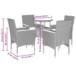 vidaXL Set mobilier grădină perne 5 piese negru poliratan/lemn acacia vidaXL Set mobilier grădină perne 5 piese negru poliratan/lemn acacia