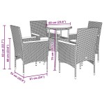 vidaXL Set mobilier grădină cu perne 5 piese gri poliratan/lemn acacia
