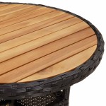 vidaXL Set mobilier grădină perne 5 piese negru poliratan/lemn acacia vidaXL Set mobilier grădină perne 5 piese negru poliratan/lemn acacia