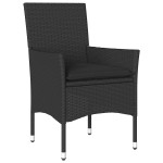 vidaXL Set mobilier grădină perne 5 piese negru poliratan/lemn acacia vidaXL Set mobilier grădină perne 5 piese negru poliratan/lemn acacia