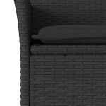 vidaXL Set mobilier grădină perne 5 piese negru poliratan/lemn acacia vidaXL Set mobilier grădină perne 5 piese negru poliratan/lemn acacia