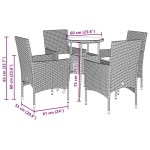 vidaXL Set mobilier grădină perne 5 piese negru poliratan/lemn acacia vidaXL Set mobilier grădină perne 5 piese negru poliratan/lemn acacia