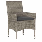 vidaXL Set mobilier grădină cu perne 5 piese gri poliratan/lemn acacia