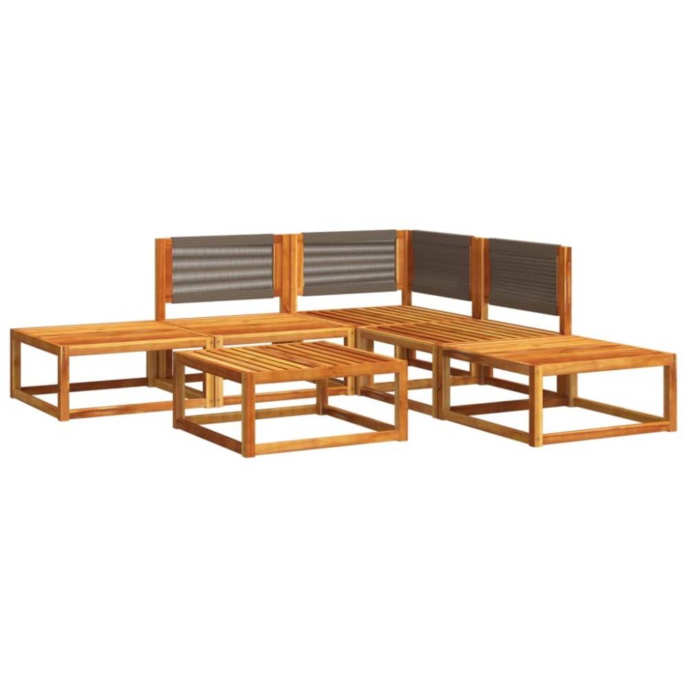 vidaXL Set canapele de grădină cu 6 piese, lemn de salcâm și frânghie