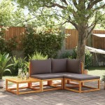 vidaXL Set canapele de grădină cu 4 piese, lemn de acacia și frânghie vidaXL Set canapele de grădină cu 4 piese, lemn de acacia și frânghie