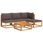 vidaXL Set canapele de grădină cu 5 piese, lemn de salcâm și frânghie vidaXL Set canapele de grădină cu 5 piese, lemn de salcâm și frânghie