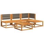 vidaXL Set canapele de grădină cu 5 piese, lemn de salcâm și frânghie vidaXL Set canapele de grădină cu 5 piese, lemn de salcâm și frânghie