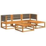 vidaXL Set canapele de grădină cu 5 piese, lemn de salcâm și frânghie