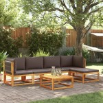 vidaXL Set canapele de grădină cu 6 piese, lemn de salcâm și frânghie vidaXL Set canapele de grădină cu 6 piese, lemn de salcâm și frânghie