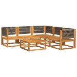 vidaXL Set canapele de grădină cu 6 piese, lemn de salcâm și frânghie vidaXL Set canapele de grădină cu 6 piese, lemn de salcâm și frânghie