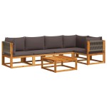 vidaXL Set canapele de grădină cu 6 piese, lemn de salcâm și frânghie vidaXL Set canapele de grădină cu 6 piese, lemn de salcâm și frânghie