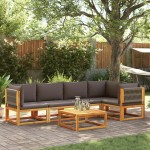 vidaXL Set canapele de grădină cu 6 piese, lemn de salcâm și frânghie vidaXL Set canapele de grădină cu 6 piese, lemn de salcâm și frânghie