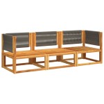 vidaXL Set canapele de grădină 3 piese cu perne din lemn de acacia și frânghie vidaXL Set canapele de grădină 3 piese cu perne din lemn de acacia și frânghie