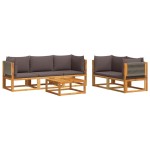 vidaXL Set canapele de grădină cu 6 piese, lemn de salcâm și frânghie vidaXL Set canapele de grădină cu 6 piese, lemn de salcâm și frânghie