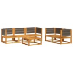 vidaXL Set canapele de grădină cu 6 piese, lemn de salcâm și frânghie vidaXL Set canapele de grădină cu 6 piese, lemn de salcâm și frânghie