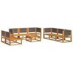 vidaXL Set canapele de grădină cu 9 piese, lemn de salcâm și frânghie vidaXL Set canapele de grădină cu 9 piese, lemn de salcâm și frânghie