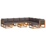 vidaXL Set canapele de grădină cu 11 piese și perne din lemn de acacia și frânghie vidaXL Set canapele de grădină cu 11 piese și perne din lemn de acacia și frânghie