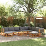 vidaXL Set canapele de grădină cu 11 piese și perne din lemn de acacia și frânghie vidaXL Set canapele de grădină cu 11 piese și perne din lemn de acacia și frânghie