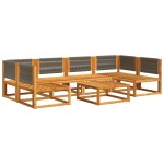 vidaXL Set canapele de grădină cu 7 piese, perne, lemn de salcâm și frânghie vidaXL Set canapele de grădină cu 7 piese, perne, lemn de salcâm și frânghie