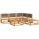 vidaXL Set canapele de grădină cu 6 piese, lemn de salcâm și frânghie vidaXL Set canapele de grădină cu 6 piese, lemn de salcâm și frânghie