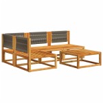 vidaXL Set canapele de grădină cu 5 piese, lemn de salcâm și frânghie