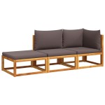 vidaXL Set canapele de grădină 3 piese cu perne din lemn de acacia și frânghie vidaXL Set canapele de grădină 3 piese cu perne din lemn de acacia și frânghie