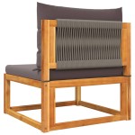 vidaXL Set canapele de grădină 3 piese cu perne din lemn de acacia și frânghie vidaXL Set canapele de grădină 3 piese cu perne din lemn de acacia și frânghie