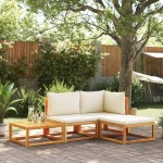 vidaXL Set canapele de grădină cu 4 piese, lemn de acacia și frânghie vidaXL Set canapele de grădină cu 4 piese, lemn de acacia și frânghie