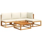 vidaXL Set canapele de grădină cu 5 piese, lemn de salcâm și frânghie vidaXL Set canapele de grădină cu 5 piese, lemn de salcâm și frânghie