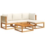 vidaXL Set canapele de grădină cu 5 piese, lemn de salcâm și frânghie vidaXL Set canapele de grădină cu 5 piese, lemn de salcâm și frânghie