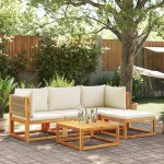 vidaXL Set canapele de grădină cu 5 piese, lemn de salcâm și frânghie vidaXL Set canapele de grădină cu 5 piese, lemn de salcâm și frânghie