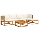 vidaXL Set canapele de grădină cu 6 piese, lemn de salcâm și frânghie vidaXL Set canapele de grădină cu 6 piese, lemn de salcâm și frânghie