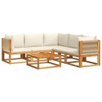 vidaXL Set canapele de grădină cu 6 piese, lemn de salcâm și frânghie vidaXL Set canapele de grădină cu 6 piese, lemn de salcâm și frânghie