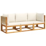 vidaXL Set canapele de grădină 3 piese cu perne din lemn de acacia și frânghie vidaXL Set canapele de grădină 3 piese cu perne din lemn de acacia și frânghie