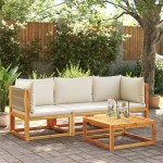 vidaXL Set canapele de grădină 3 piese cu perne din lemn de acacia și frânghie vidaXL Set canapele de grădină 3 piese cu perne din lemn de acacia și frânghie