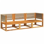 vidaXL Set canapele de grădină 3 piese cu perne din lemn de acacia și frânghie vidaXL Set canapele de grădină 3 piese cu perne din lemn de acacia și frânghie