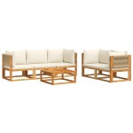 vidaXL Set canapele de grădină cu 6 piese, lemn de salcâm și frânghie vidaXL Set canapele de grădină cu 6 piese, lemn de salcâm și frânghie
