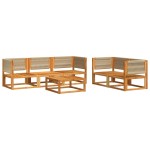 vidaXL Set canapele de grădină cu 6 piese, lemn de salcâm și frânghie vidaXL Set canapele de grădină cu 6 piese, lemn de salcâm și frânghie