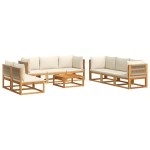vidaXL Set canapele de grădină cu 9 piese, lemn de salcâm și frânghie vidaXL Set canapele de grădină cu 9 piese, lemn de salcâm și frânghie
