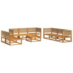 vidaXL Set canapele de grădină cu 9 piese, lemn de salcâm și frânghie vidaXL Set canapele de grădină cu 9 piese, lemn de salcâm și frânghie