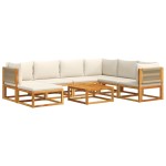 vidaXL Set canapele de grădină cu 8 piese, lemn de acacia și frânghie