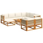 vidaXL Set canapele de grădină cu 10 piese, lemn de salcâm și frânghie vidaXL Set canapele de grădină cu 10 piese, lemn de salcâm și frânghie