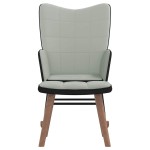 vidaXL Scaun balansoar cu taburet, gri deschis, catifea și PVC vidaXL Scaun balansoar cu taburet, gri deschis, catifea și PVC